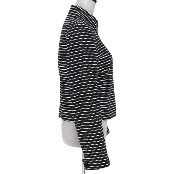 Worth Jacket Womens 4 Black White Polka Dot Cotton Lined Blazer Crop Career - Picture 4 of 15